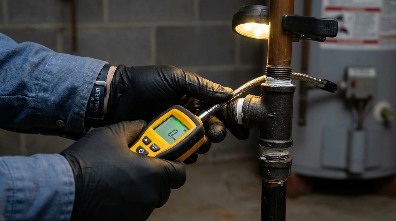 Gas leak detection with electronic sniffer by Johns Plumbing LLC in Oakland